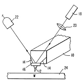 Schematic sketch of Atomic Force Microscope from Patent US RE37,299